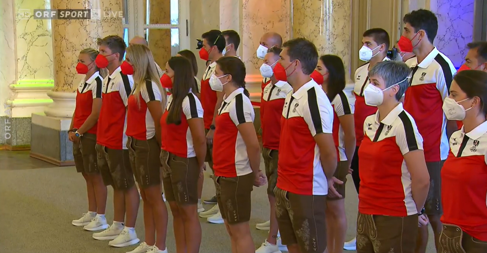 Martin Strempfl und Sylvia Steiner bei der offiziellen Verabschiedung des Olympic Teams Austria in der Wiener Hofburg © ORF