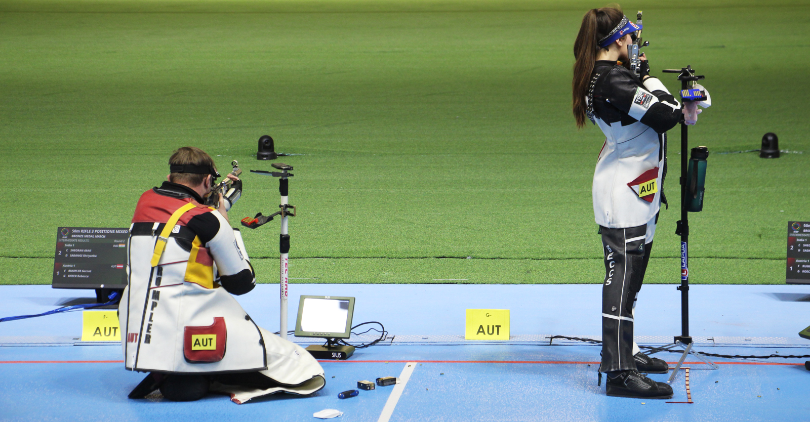 Im Match um Bronze trat Rumpler im Kniend und Köck im Stehend an © Margit Melmer, ÖSB