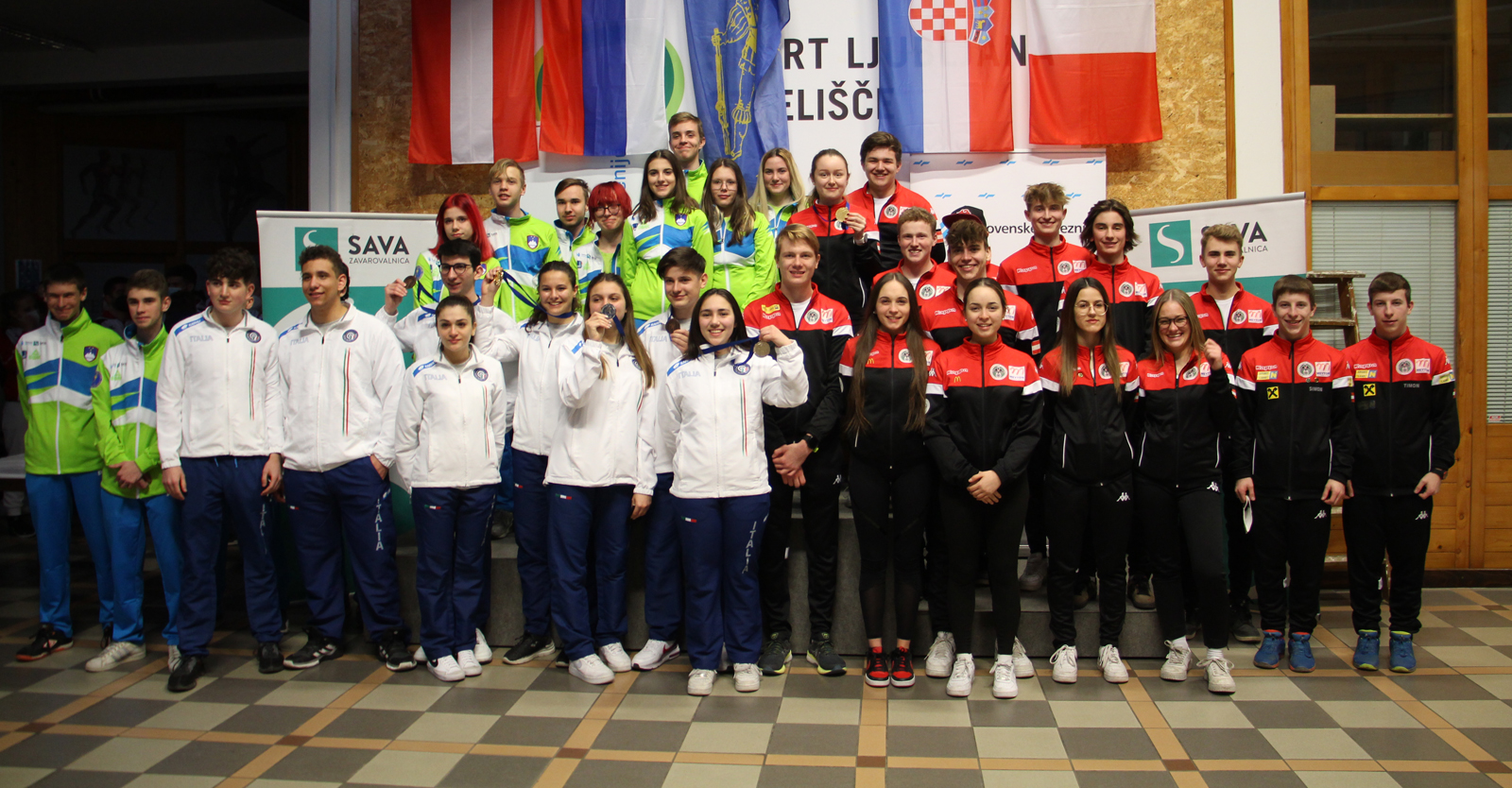 Die drei Teams Italien, Slowenien und Österreich bei der Vorrunde zur Qualifikation für die European Youth League © Margit Melmer, ÖSB