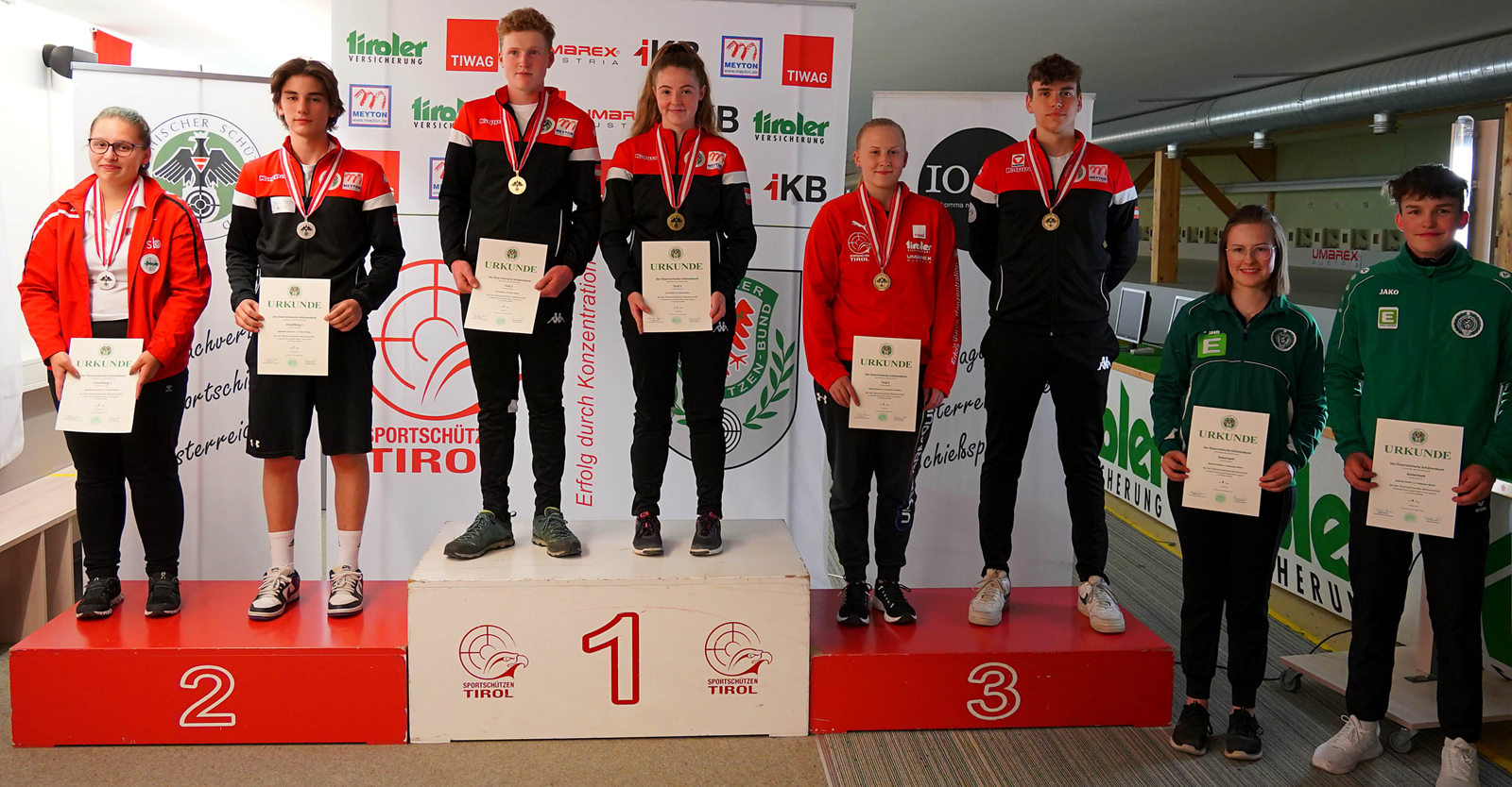 Die SiegerInnen-Mannschaften im KK-Liegend Mixed Team der JuniorInnenklasse © Christian Kramer 