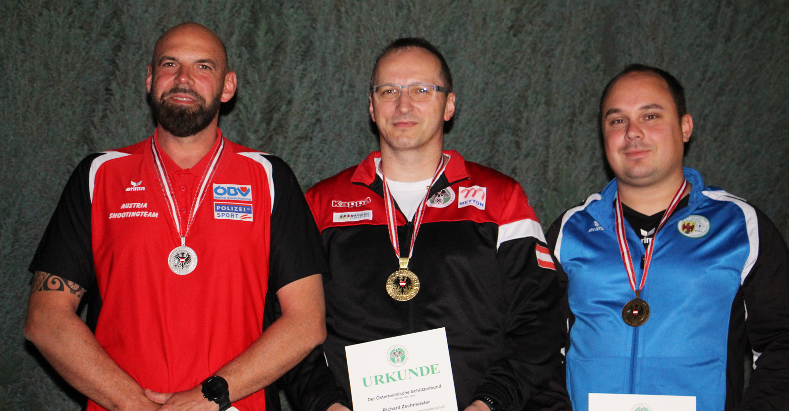 ÖSTM 25-Schnellfeuerpistole Thomas Havlicek (Silber), Richard Zechmeister (Gold) und Manuel Pillitsch (Bronze) © Margit Melmer, ÖSB