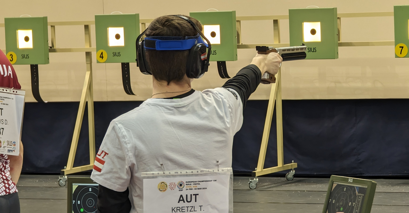 Timon Kretzl im EM-Luftpistolen-Einzel © Franz Roth, ÖSB