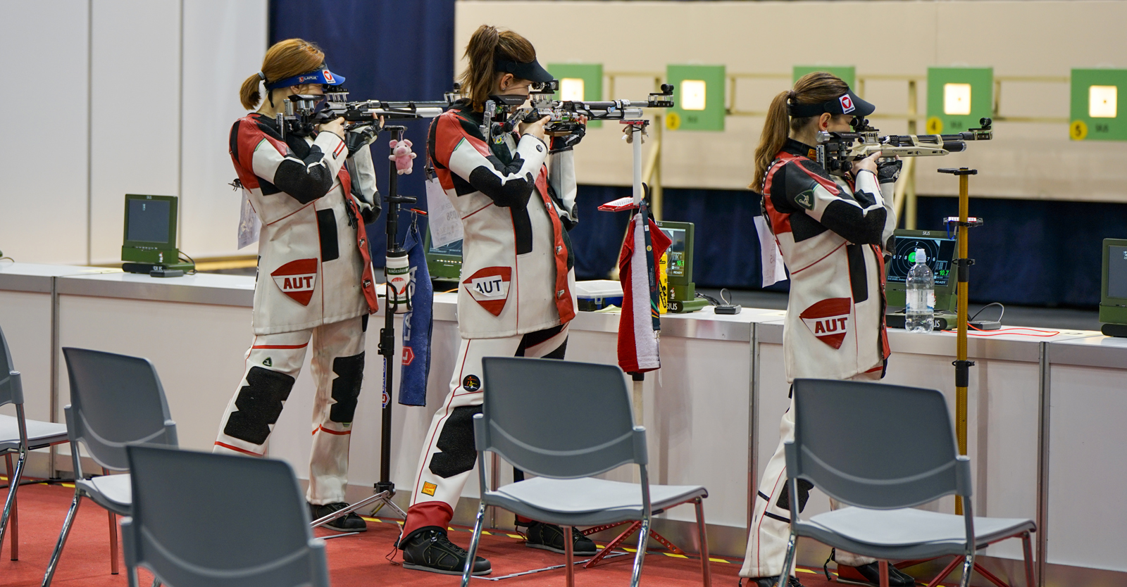 Köck, Einzelfinalistin Pribitzer und Waibel (v.l.) bildeten das Luftgewehr-Frauen-Trio © Tobias Mair, ÖSB