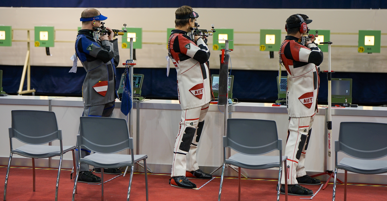 Das österreichische Luftgewehr-Männer-Trio Pickl, Strempfl und Thum (v.l.) © Tobias Mair, ÖSB