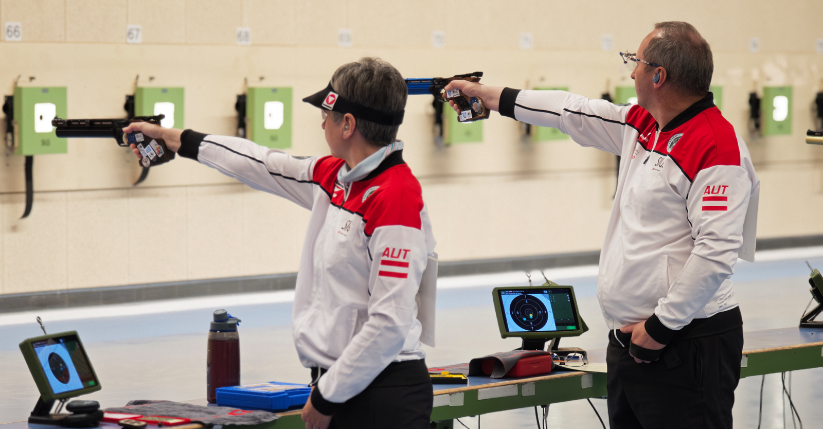 Sylvia Steiner und Richard Zechmeister erreichten im Luftpistole Mixed Team ein Topresultat © Franz Roth, ÖSB