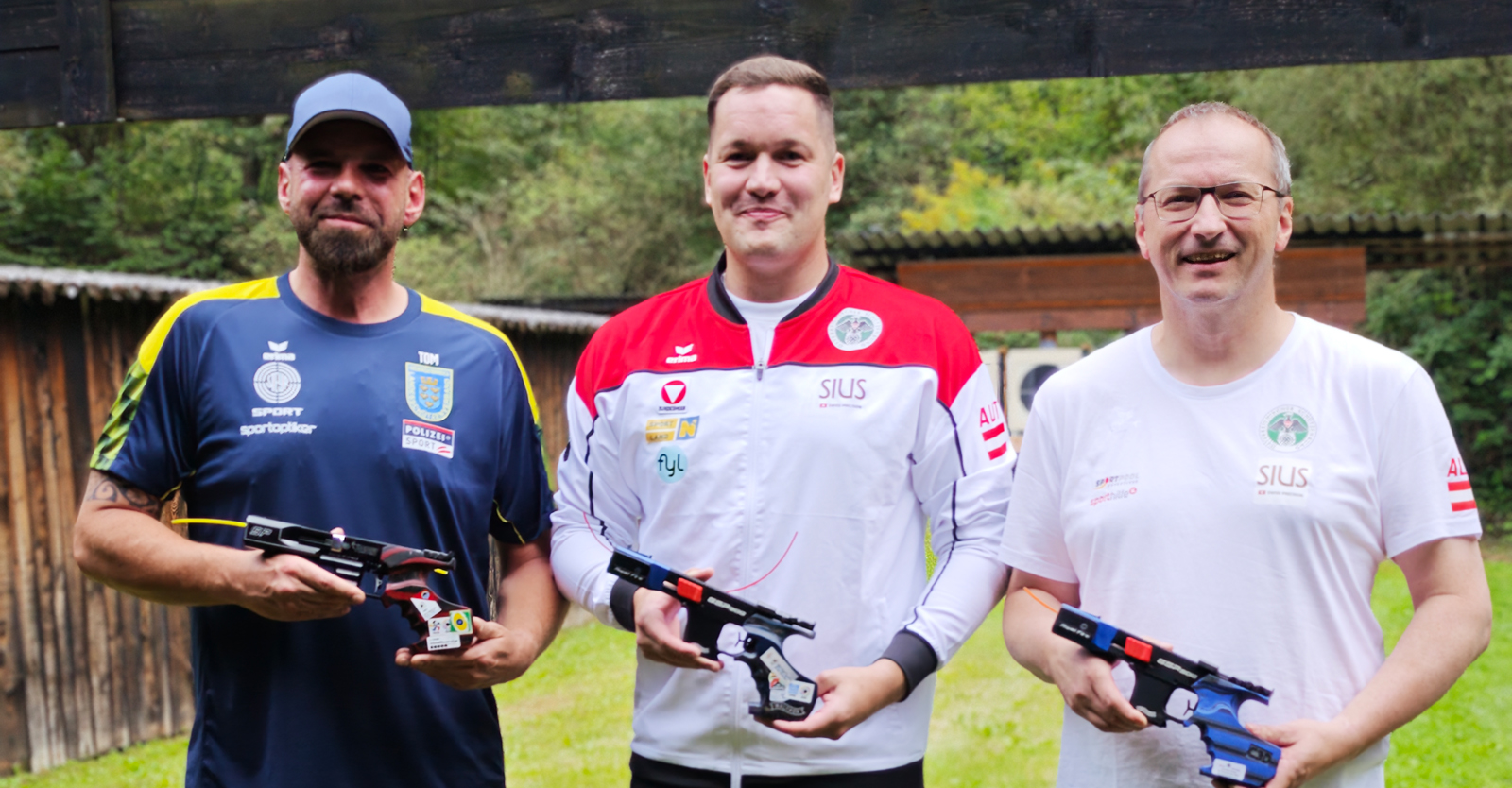 Die Medaillengewinner mit der Schnellfeuerpistole: Havlicek, Kral und Zechmeister (v.l.) © Franz, Roth, ÖSB